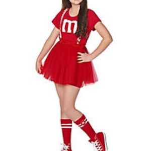 Girls size medium red m & m costume